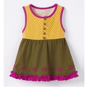 Matilda Jane Enchanted Garden Seabean Mixed Print Sleeveless Tank Tunic size 4